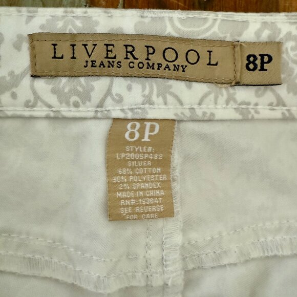 LIVERPOOL Jeans Company Gray White Stretch Soft Denim Skinny Size‎ 8P - Picture 6 of 7